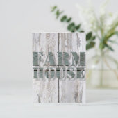 western boerenbedrijf met witgewassen hout briefkaart (Staand voorkant)