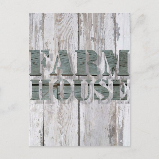 western boerenbedrijf met witgewassen hout briefkaart (Voorkant)