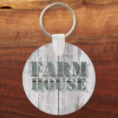 western boerenbedrijf met witgewassen hout sleutelhanger (Voorkant)
