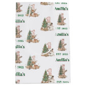 Western Boho Baby Girl First Christmas  Medium Cadeauzakje (Voorkant)