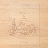 Western Boho Cactus Desert Landscape Bruiloft Acryl Uitnodigingen (Voorkant)