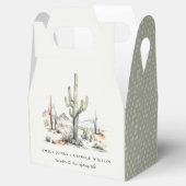 Western Boho Cactus Desert Landscape Bruiloft Bedankdoosjes (Geopend)