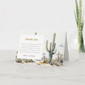 Western Boho Cactus Desert Landscape Bruiloft Bedankkaart (Voorkant)