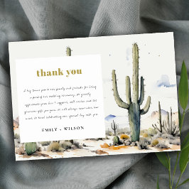 Western Boho Cactus Desert Landscape Bruiloft Bedankkaart