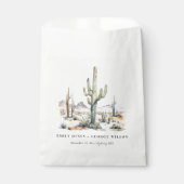 Western Boho Cactus Desert Landscape Bruiloft Bedankzakje (Voorkant)