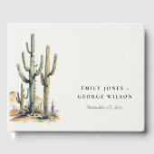 Western Boho Cactus Desert Landscape Bruiloft Gastenboek (Voorkant)