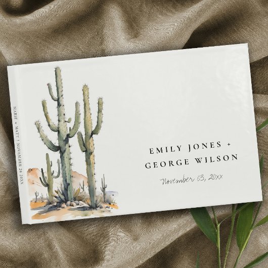 Western Boho Cactus Desert Landscape Bruiloft Gastenboek