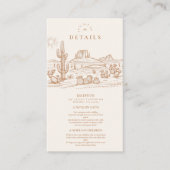 Western Boho Cactus Desert Landscape Bruiloft Informatiekaartje (Voorkant)