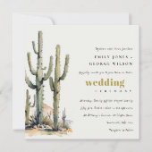 Western Boho Cactus Desert Landscape Bruiloft Kaart (Voorkant)