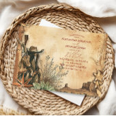 Western Boho Cactus Desert Landscape Bruiloft Kaart