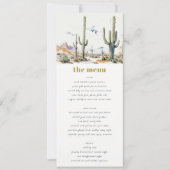 Western Boho Cactus Desert Landscape Bruiloft Menu Kaart (Voorkant)