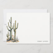 Western Boho Cactus Desert Landscape Bruiloft Notitiekaartje (Voorkant)