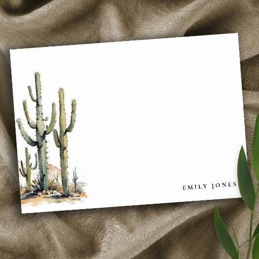 Western Boho Cactus Desert Landscape Bruiloft Notitiekaartje