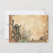 Western Boho Cactus Desert Landscape Bruiloft RSVP Kaartje (Achterkant)