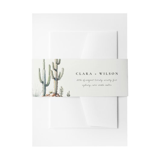 Western Boho Cactus Desert Landscape Bruiloft Uitnodigingen Wikkel (Voorkant Voorbeeld)