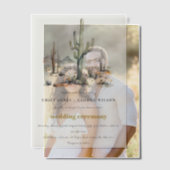 Western Boho Cactus Desert Landscape Bruiloft Vellum Uitnodigingen (Offset (Koppel))