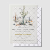 Western Boho Cactus Desert Landscape Bruiloft Vellum Uitnodigingen (Offset (Uitnodiging))