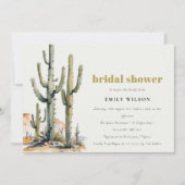 Western Boho Cactus Desert Landscape Vrijgezellenf Kaart (Voorkant)