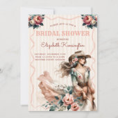 Western Boho Country Cowgirl Floral Vrijgezellenfe Kaart (Voorkant)