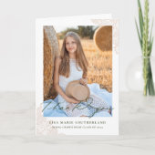 Western Boho Country Lace Foto Afstuderen Bedankkaart (Voorkant)