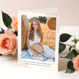 Western Boho Country Lace Foto Afstuderen Bedankkaart