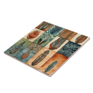 Western boho-patroon tegeltje