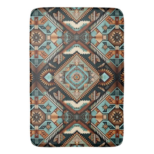 Western Boho Pattern Badmat (Voorkant Verticaal)