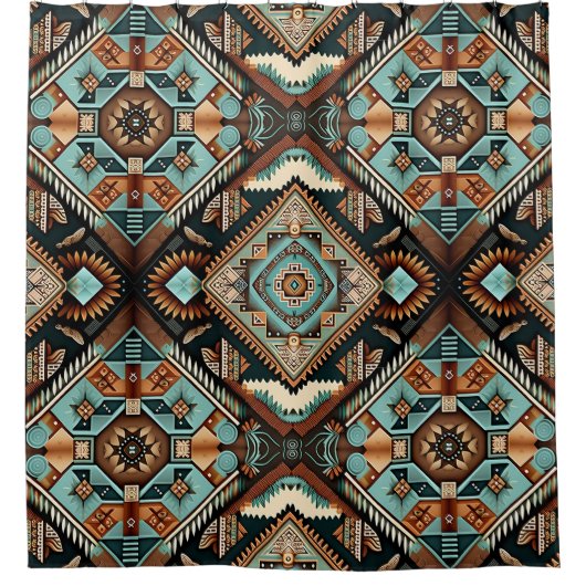 Western Boho Pattern Douchegordijn (Voorkant)