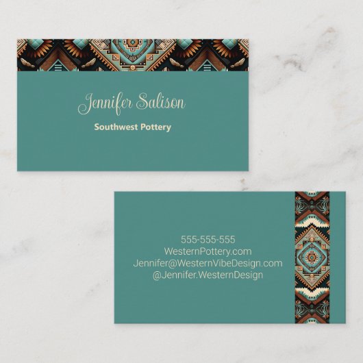 Western Boho Pattern Visitekaartje (Voorkant / Achterkant)