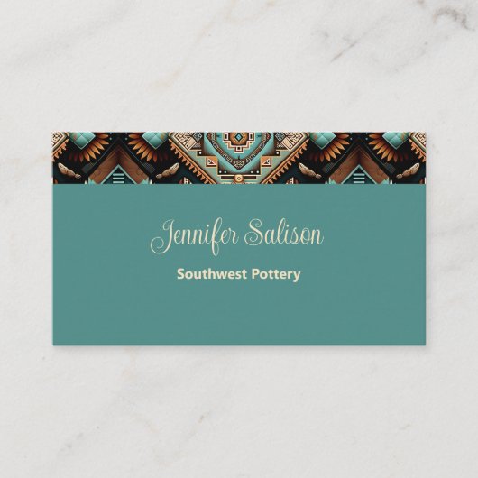 Western Boho Pattern Visitekaartje (Voorkant)