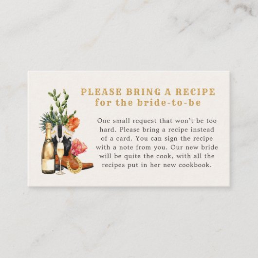 Western Boho recept Informatiekaartje (Voorkant)