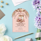 Western Boho Roze Bloemen Baby shower Acryl Uitnodigingen (Insitu (Huwelijk))