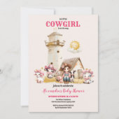 Western Boho Roze Cowgirl Baby shower Kaart (Voorkant)