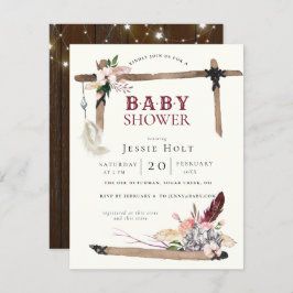 Western Boho Style2-Baby shower Kaart