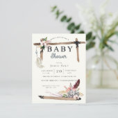 Western Boho Style Baby shower Kaart (Staand voorkant)