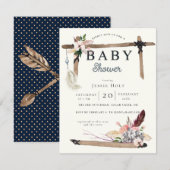 Western Boho Style Baby shower Kaart (Voorkant / Achterkant)