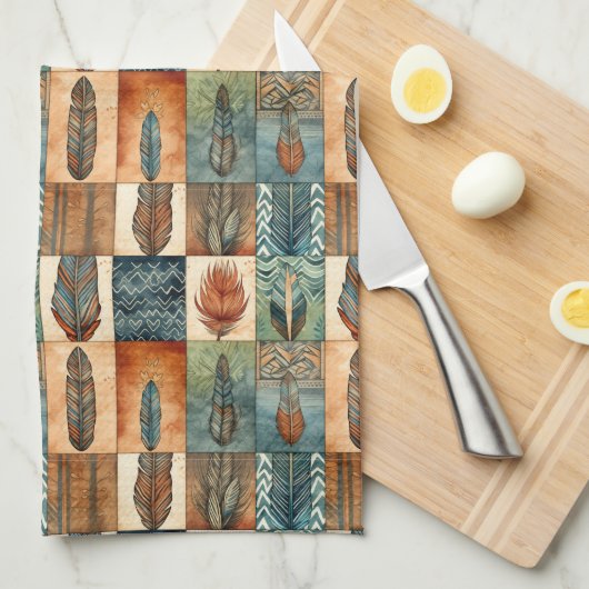 Western Boho tegelpatroon Theedoek (Quarter Fold)