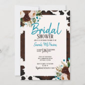 Western Boho Turquoise Bridal Shower Kaart (Voorkant)
