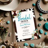 Western Boho Turquoise Bridal Shower Kaart