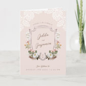 Western Boho Waterverf Bloemen Cowboy Boot Bruilof Programma (Voorkant)