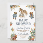 Western Boho Wild West Boy Baby shower Party Kaart (Voorkant)