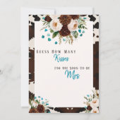 Western Boho Wildflower Guess How Many Kisses sign Kaart (Achterkant)