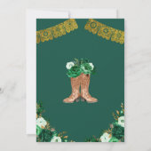 Western Boot Spanish Emerald Green Quinceañera Kaart (Achterkant)