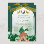 Western Boot Spanish Emerald Green Quinceañera Kaart (Voorkant / Achterkant)