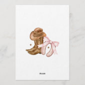 Western Boots and Bows Gender Reveal Kaart (Achterkant)