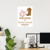 Western Boots and Bows Gender Reveal Welcome Sign Poster (Thuiskantoor)