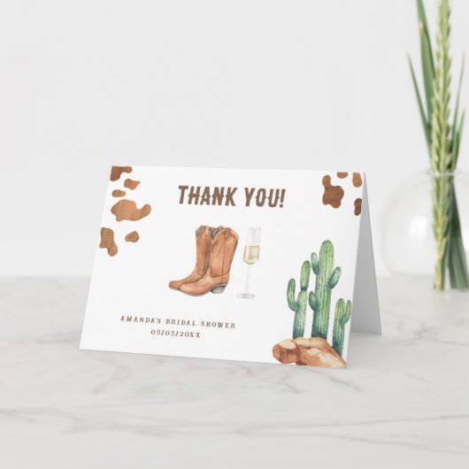 Western Boots & Bubbly Bedankt Bruidsdouche  (Voorkant)