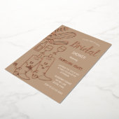 Western Boots Bubbly Boho Gold Foil Vrijgezellenfe Folie Uitnodiging (Gedraaid)