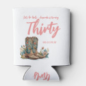 Western Boots Floral Dertigste Verjaardagsfeestje  Blikjeskoeler (Achterkant)