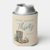 Western Boots Floral Dertigste Verjaardagsfeestje  Blikjeskoeler (Blikje Voorkant)